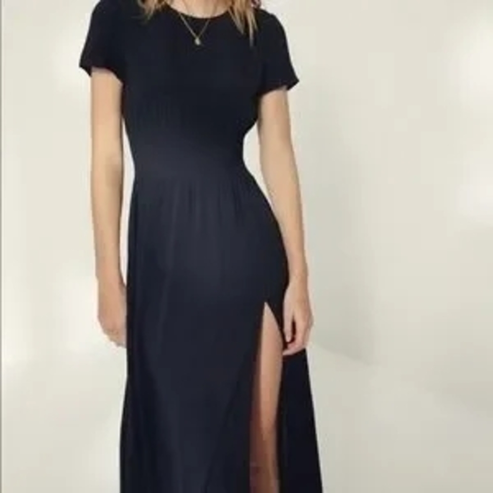 Wilfred Black Midi Dress with Slit